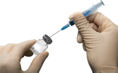 Close up of Syringe with Vial