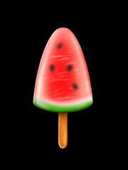 illustration of ice cream in watermelon slice shaped