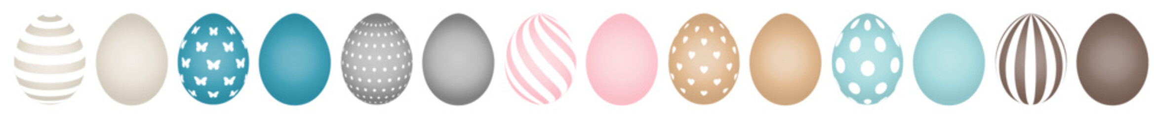 14 Bunte Ostereier Muster Retro Und Weiß