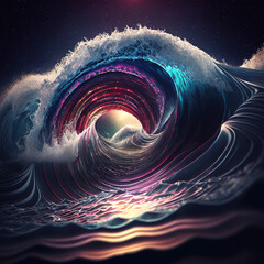 Colourful Psychic Waves generative AI
