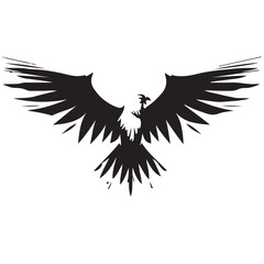 Eagle rising Wings Logo design vector template. Corporate heraldic Falcon Phoenix Hawk bird Logotype concept icon.