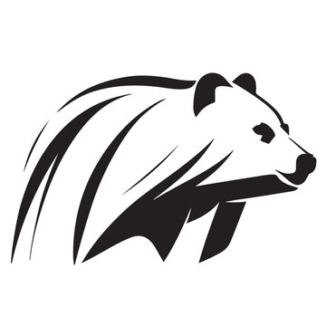 Bear illustration vector drawing. Logo of bear