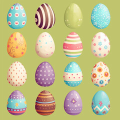 Easter eggs set without background. For easter egg hunt