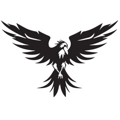 Eagle rising Wings Logo design vector template. Corporate heraldic Falcon Phoenix Hawk bird Logotype concept icon.