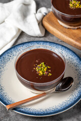Chocolate pudding. Supangle or chocolate pudding prepared with sugar, starch, milk, butter and cocoa