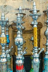 Fototapeta na wymiar Traditional Arabic Shisha Pipes Hookah.