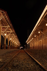 Fototapeta na wymiar railway in the night