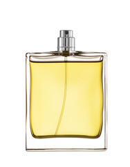 Glass bottle perfume spray isolated
