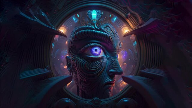 Transcendental DMT LSD Experience: Psychedelic Entity of a Watchful Eye on Seamless Loop