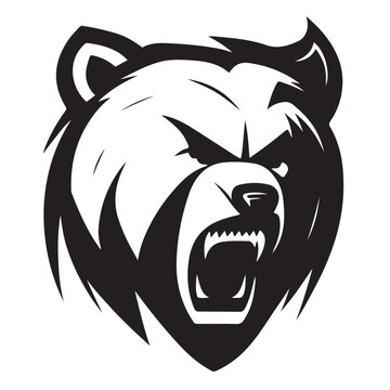 Bear illustration vector drawing. Logo of bear