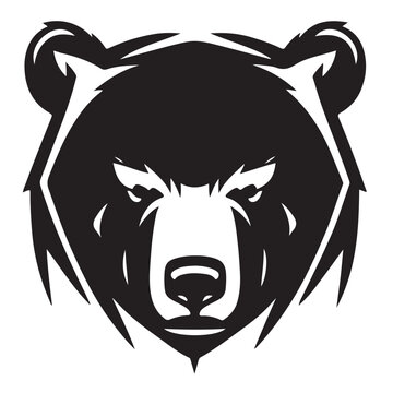 Bear illustration vector drawing. Logo of bear