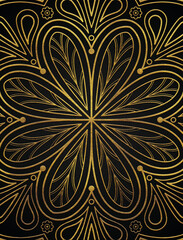 Golden abstract mandala luxury style pattern design