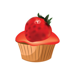 Cupcake icon vector image with white background