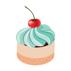Cupcake icon vector image with white background