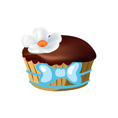 Cupcake icon vector image with white background