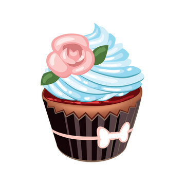 Cupcake icon vector image with white background