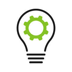 Lamp and Cogwheel - An innovative lamp and gear. Web design.