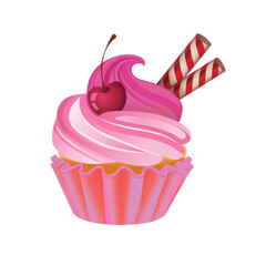 Cupcake icon vector image with white background