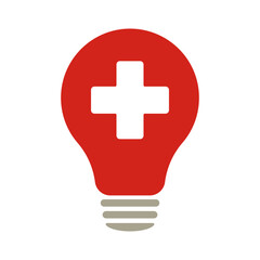 Light bulb with a cross. Illustration