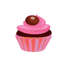 Cupcake icon vector image with white background