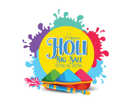illustration of abstract colorful Happy Holi