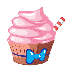 Cupcake icon vector image with white background