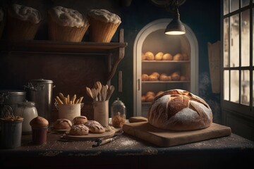 Obraz na płótnie Canvas bakery and fresh bread