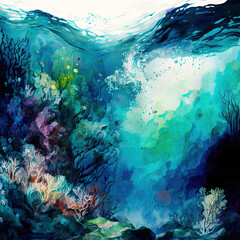 Fototapeta na wymiar abstract under water background illustration art