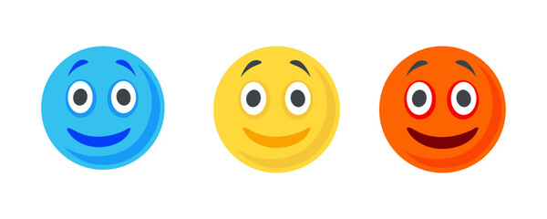 Smile face icon. Smiley emoji set vector ilustration.