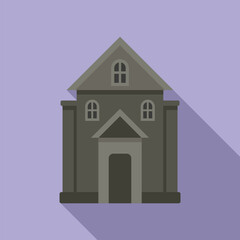 Fear house icon flat vector. Castle tree. Party night