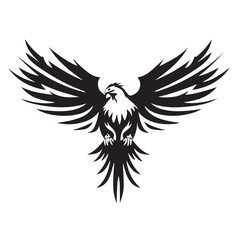 Eagle rising Wings Logo design vector template. Corporate heraldic Falcon Phoenix Hawk bird Logotype concept icon.