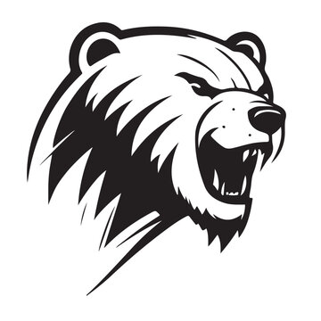 Bear illustration vector drawing. Logo of bear