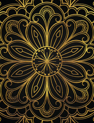 Fototapeta na wymiar Golden abstract mandala luxury style pattern design