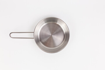 new metal pan on a white background
