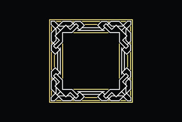 Luxury Geometric Square Frame Logo Icon Illustration Design