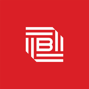 modern monogram initial letter B parallel line frame logo