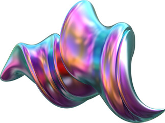 Obraz premium Abstract Transparent Iridescent Liquid Form With Transparent Background - 3D Render