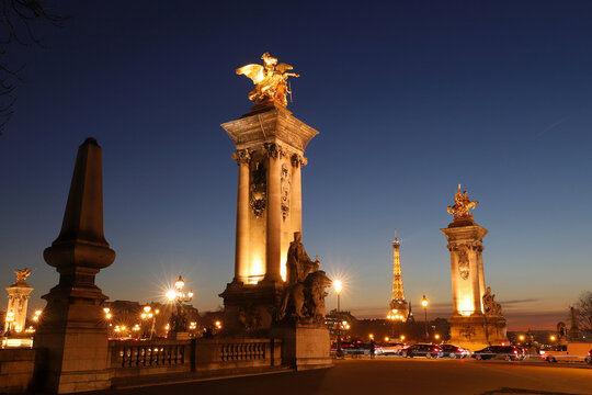 The bridge Alexandre III was offered to France by the Tsar Alexandre III of Russia to mark the Franco-Russian Alliance. Paris. France.