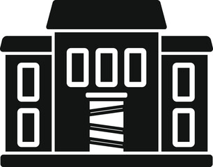 Sky creepy house icon simple vector. Horror night. Ghost castle