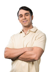 Handsome Man Standing with Arms Folded - Isolated