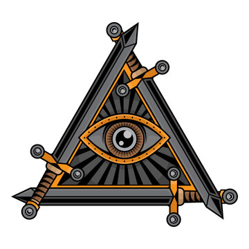 triangle eye and sword vector