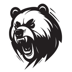 Bear illustration vector drawing. Logo of bear