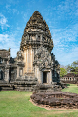 Phimai stone castle An ancient Khmer castle located in the historical park, Phimai District, Nakhon Ratchasima, Thailand.