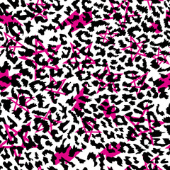 pattern seamles of animal print design with stars and thunder symbols. Vector illustration for textile industry