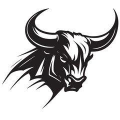 Vector bull design on white background. Wild Animals. Easy editable vector illustration.