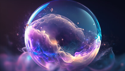 Obraz na płótnie Canvas Cosmic Cloud Bubble of Multiverse Universe, Generative AI