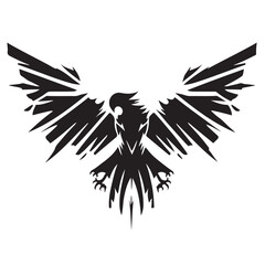 Eagle rising Wings Logo design vector template. Corporate heraldic Falcon Phoenix Hawk bird Logotype concept icon.