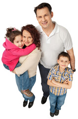 Family of Three on White