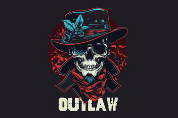 Fototapeta premium Vector skull gentleman art for t-shirt and other