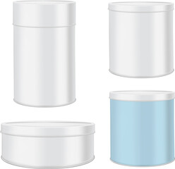 Round metal packaging. PNG on transparent background